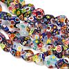 Handmade Millefiori Glass Heart Bead Strands LK-P017-14-2
