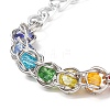 Glass Wrapped Link Bracelets with Aluminium Twisted Curb Chains for Women BJEW-TA00112-2
