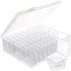 Rectangle Plastic Organizer Storage Boxes with 30Pcs Mini Square Nail Art Small Items Cases CON-PA0001-09-1