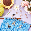 12Pcs 6 Styles Ballet Dancer & Shoes Alloy Enamel Pendant Stitch Markers HJEW-NB00035-4