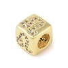 Brass Micro Pave Clear Cubic Zirconia European Beads LS-KK-K368-01G-05-2