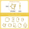 9Pcs 9 Styles Brass Micro Pave Clear Cubic Zirconia Screw Carabiner Lock Charms KK-CJ0004-25-2
