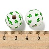 Printed Wood European Beads WOOD-G022-01E-3