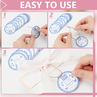 60Pcs Round Paper Thank You Gift Tags DIY-WH0591-553-1