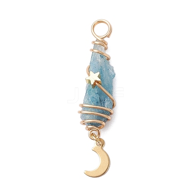 3Pcs 3 Styles Electroplated Natural Quartz Crystal Nuggets Copper Wire Wrapped Pendants PALLOY-JF03127-1