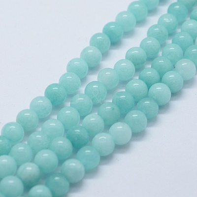 Natural & Dyed White Jade Bead Strands G-P370-02-8mm-1