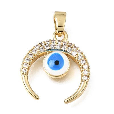 Brass Micro Pave Clear Cubic Zirconia Pendants KK-C263-22F-G-1