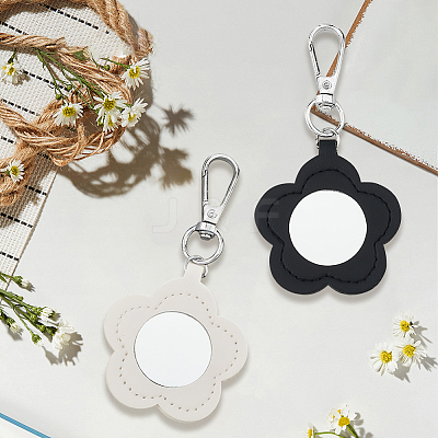 2Pcs 2 Colors PU Leather Pendant Decorations HJEW-CL0001-16A-1