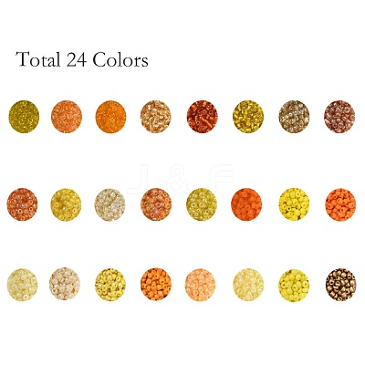 288G 24 Colors Glass Seed Beads SEED-JQ0005-01C-3mm-1