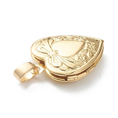Brass Locket Pendants X-KK-P199-18G-1