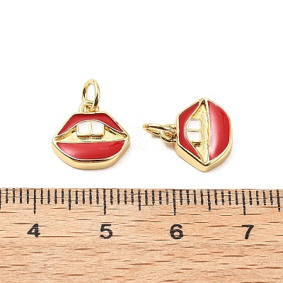 Brass Enamel Charms KK-L237-008G-1