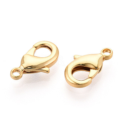 Brass Lobster Claw Clasps KK-YW0004-01B-G-1