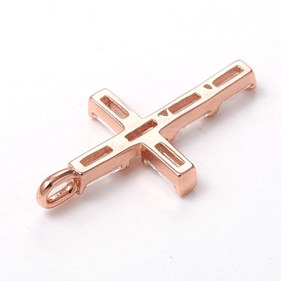 Brass Micro Pave Clear Cubic Zirconia Pendants KK-I668-22-1