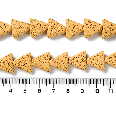 Triangle Dyed Natural Lava Rock Beads Strands G-O126-04A-08-1