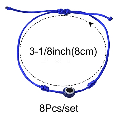 8Pcs Nylon Thread Bracelets BJEW-FS00019-1