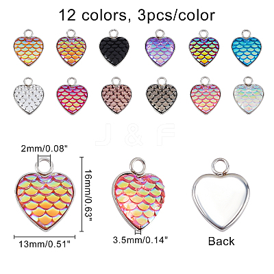 Opaque 304 Stainless Steel Pendants STAS-FH0001-23P-1