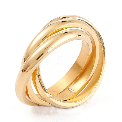 Ion Plating(IP) Unisex 304 Stainless Steel Finger Rings RJEW-K233-06B-G-1