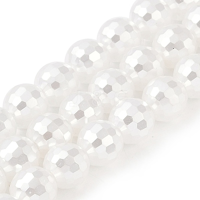 Electroplated Glass Pearl Beads Strands BSHE-C007-A01-02-1-1