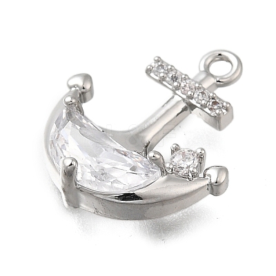 Brass Micro Pave Cubic Zirconia Pendants KK-Q048-09P-1