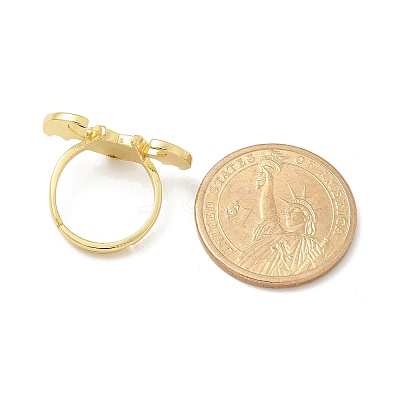 Heart with Wing Enamel Finger Rings RJEW-G337-05G-02-1