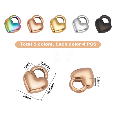 PVD Vacuum Plating 304 Stainless Steel Charms STAS-UN0014-07-1