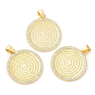 Brass with Cubic Zirconia Pendants KK-K332-16A-G-1