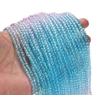 Transparent Painted Glass Beads Strands X1-DGLA-A034-T3mm-A22-1