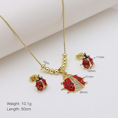 Alloy Enamel Pendant Necklaces & Stud Earrings Sets FS-WGCD19A-01-1