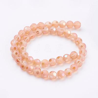 Electroplate Glass Beads Strands EGLA-D032-M-1