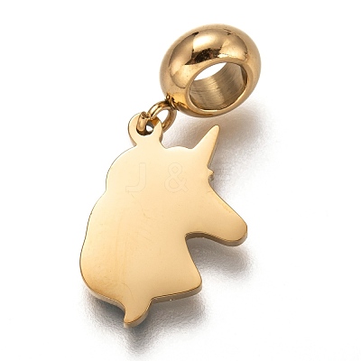 304 Stainless Steel European Dangle Charms STAS-I177-21B-1