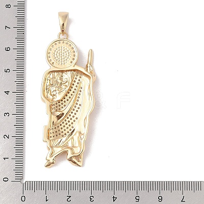 Brass Clear Cubic Zirconia Pendants KK-Z050-03G-04-1