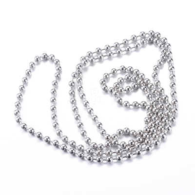 Tarnish Resistant 304 Stainless Steel Ball Chains CHS-R010-34-1