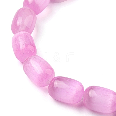 Natural Selenite Column Beaded Stretch Bracelet for Women BJEW-I312-02-1