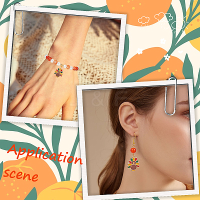 30Pcs Light Gold Tone Alloy Enamel Pendants ENAM-SC0005-18-1