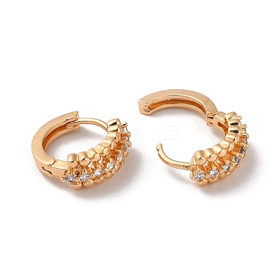Brass Hoop Earrings with Rhinestone EJEW-K256-60KCG-1