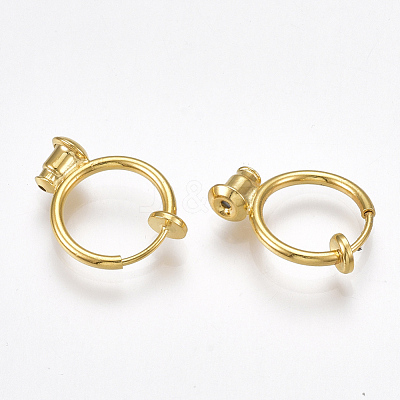Brass Clip-on Earring Converters Findings KK-T038-243G-1