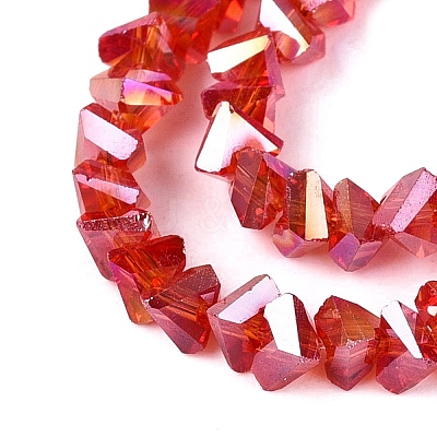 Electroplate Transparent Glass Beads Strands EGLA-Q139-01A-A12-1