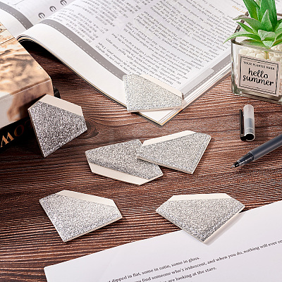 Glitter Imitation Leather Book Corner Protectors AJEW-TAC0038-03A-1