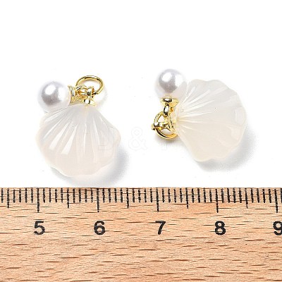 Natural Agate Shell Shaped Pendants LS-G-U025-06G-1