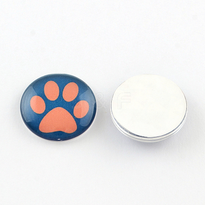 Half Round/Dome Dog Paw Print Photo Glass Flatback Cabochons for DIY Projects GGLA-Q037-12mm-08-1