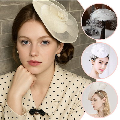 EVA Cloth Round Fascinator Hat Base for Millinery Magic AJEW-WH0248-846A-1