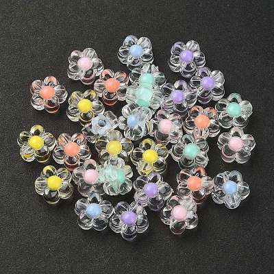 30Pcs 6 Colors Transparent Acrylic Beads TACR-YW0001-95-1