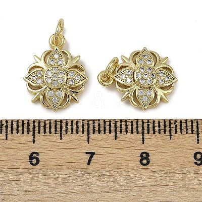 Brass Micro Pave Cubic Zirconia Pendants KK-I358-063G-L-1