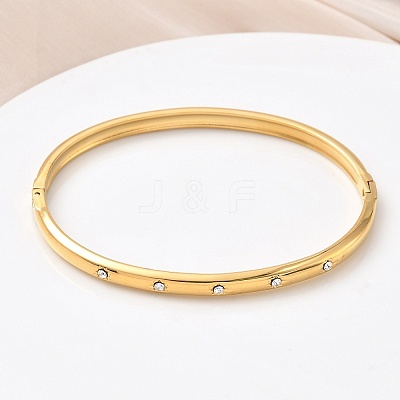 304 Stainless Steel Hinged Bangles for Women BJEW-C132-02G-1