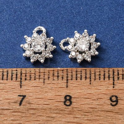 Brass Micro Pave Clear Cubic Zirconia Charms CU-CBAEC99-24S-1