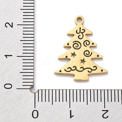 Christmas Theme 304 Stainless Steel Pendants STAS-R003-04G-03-1