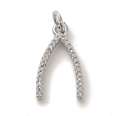 Rack Plating Brass Micro Pave Cubic  Zirconia Pendant KK-U027-14P-1