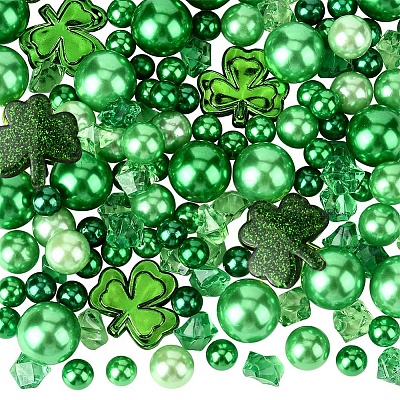 86Pcs 3 Styles Plastic Imitation Pearl Round No Hole Beads OACR-SP0001-73-1