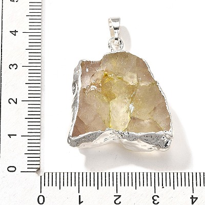 Raw Rough Natural Dyed Quartz Crystal Pendants G-G895-05S-04-1