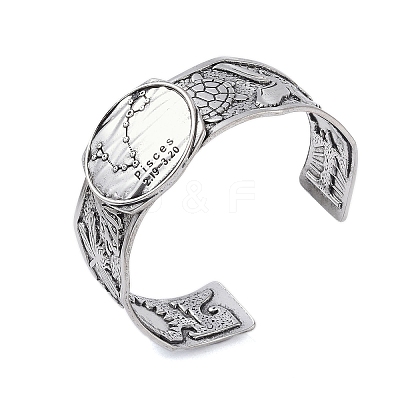 Constellation Alloy Open Cuff Bangles for Women Men BJEW-C064-01AS-03-1
